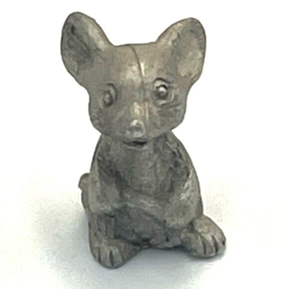 Spoontiques Pewter Mouse Holding Tail Miniature Figurine Mini Silver Toned Metal - Picture 1 of 5